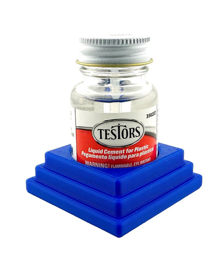 Jeff Did It! - Testors Cement 1oz Bottle Holder - Holds 1 Cement Bottle - Anti-Slip Rubber Feet - 3D Printed - Made in the USA