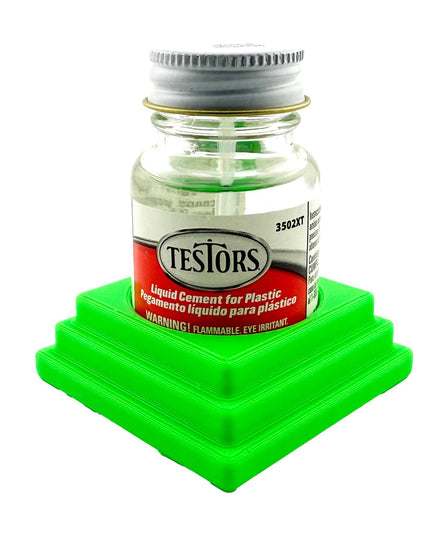 Jeff Did It! - Testors Cement 1oz Bottle Holder - Holds 1 Cement Bottle - Anti-Slip Rubber Feet - 3D Printed - Made in the USA