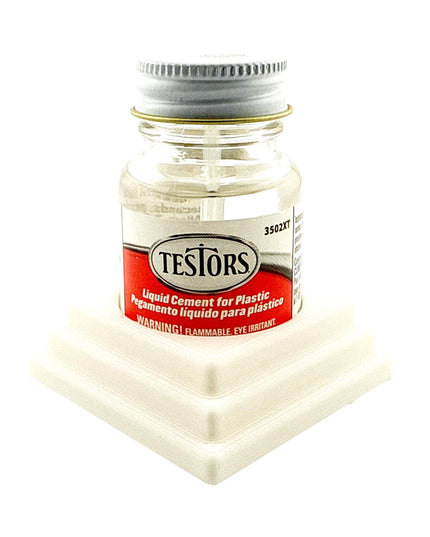 Jeff Did It! - Testors Cement 1oz Bottle Holder - Holds 1 Cement Bottle - Anti-Slip Rubber Feet - 3D Printed - Made in the USA