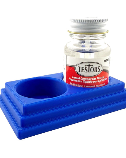 Jeff Did It! - Testors Cement 1oz Bottle Holder - Holds 2 Bottles - Anti-Slip Rubber Feet - 3D Printed - Made in the USA