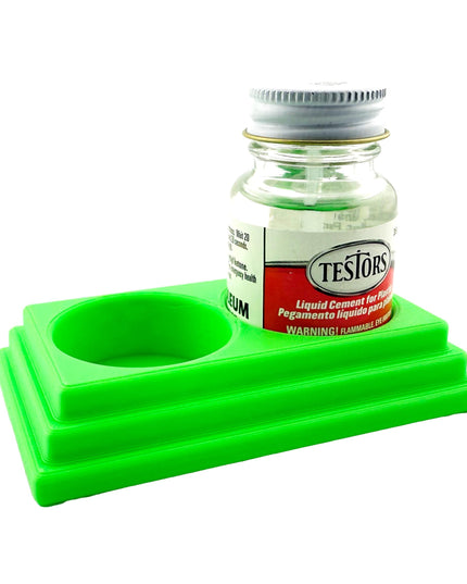 Jeff Did It! - Testors Cement 1oz Bottle Holder - Holds 2 Bottles - Anti-Slip Rubber Feet - 3D Printed - Made in the USA