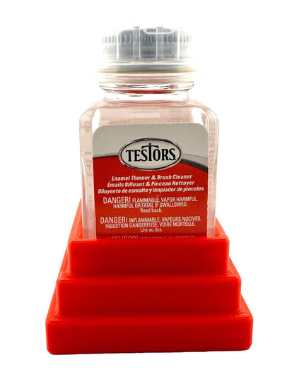 Jeff Did It! - Testors Brush Cleaner Holder 1.75oz Bottle - Anti-Slip Rubber Feet - 3D Printed - Made in the USA