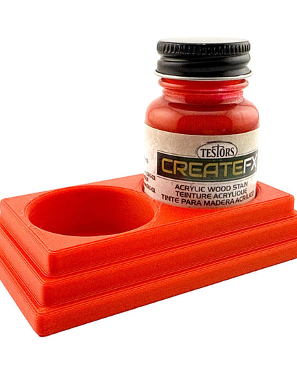 Jeff Did It! - Testors CreateFX 1oz Bottle Holder - Holds 2 CreateFX Bottles - Anti-Slip Rubber Feet - 3D Printed - Made in the USA