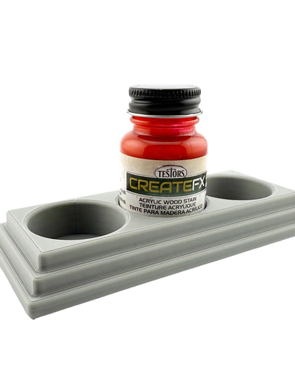 Jeff Did It! - Testors CreateFX 1oz Bottle Holder - Holds 3 CreateFX Bottles - Anti-Slip Rubber Feet - 3D Printed - Made in the USA