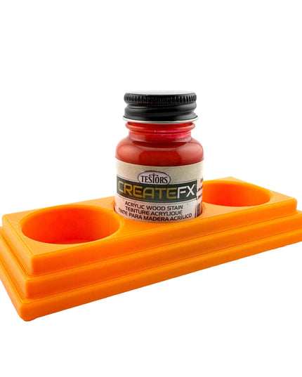 Jeff Did It! - Testors CreateFX 1oz Bottle Holder - Holds 3 CreateFX Bottles - Anti-Slip Rubber Feet - 3D Printed - Made in the USA