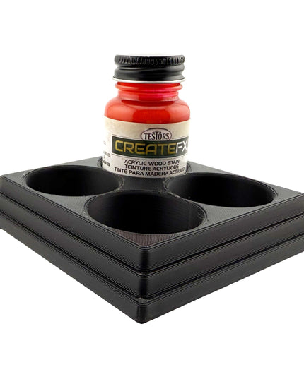 Jeff Did It! - Testors CreateFX 1oz Bottle Holder - Holds 4 CreateFX Bottles - Anti-Slip Rubber Feet - 3D Printed - Made in the USA