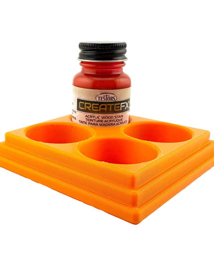Jeff Did It! - Testors CreateFX 1oz Bottle Holder - Holds 4 CreateFX Bottles - Anti-Slip Rubber Feet - 3D Printed - Made in the USA