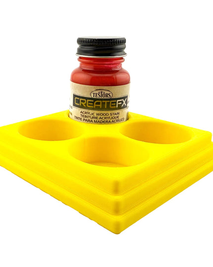 Jeff Did It! - Testors CreateFX 1oz Bottle Holder - Holds 4 CreateFX Bottles - Anti-Slip Rubber Feet - 3D Printed - Made in the USA