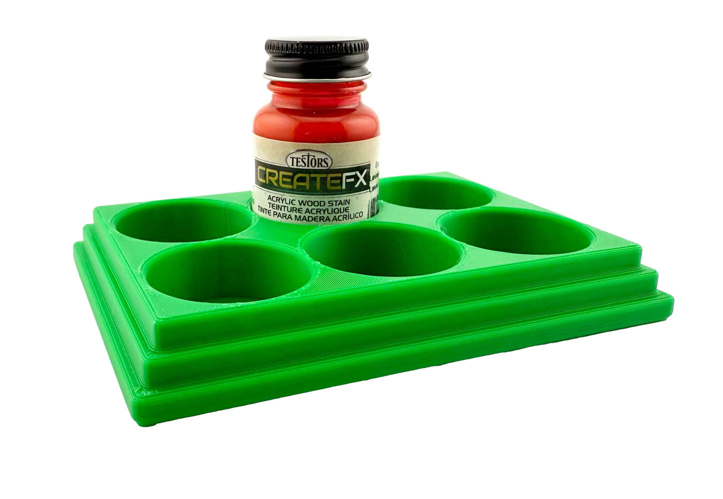 Jeff Did It! - Testors CreateFX 1oz Bottle Holder - Holds 6 CreateFX Bottles - Anti-Slip Rubber Feet - 3D Printed - Made in the USA