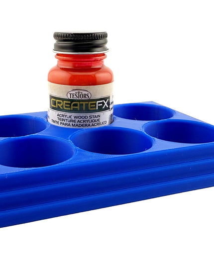 Jeff Did It! - Testors CreateFX 1oz Bottle Holder - Holds 6 CreateFX Bottles - Anti-Slip Rubber Feet - 3D Printed - Made in the USA