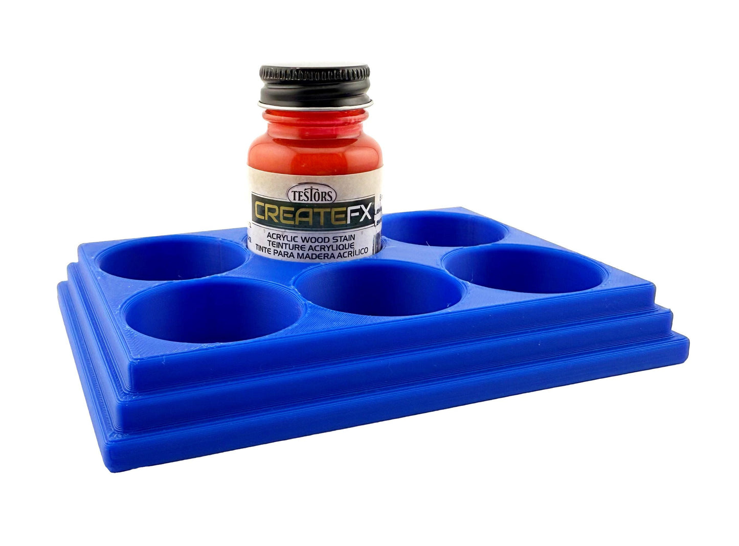 Jeff Did It! - Testors CreateFX 1oz Bottle Holder - Holds 6 CreateFX Bottles - Anti-Slip Rubber Feet - 3D Printed - Made in the USA