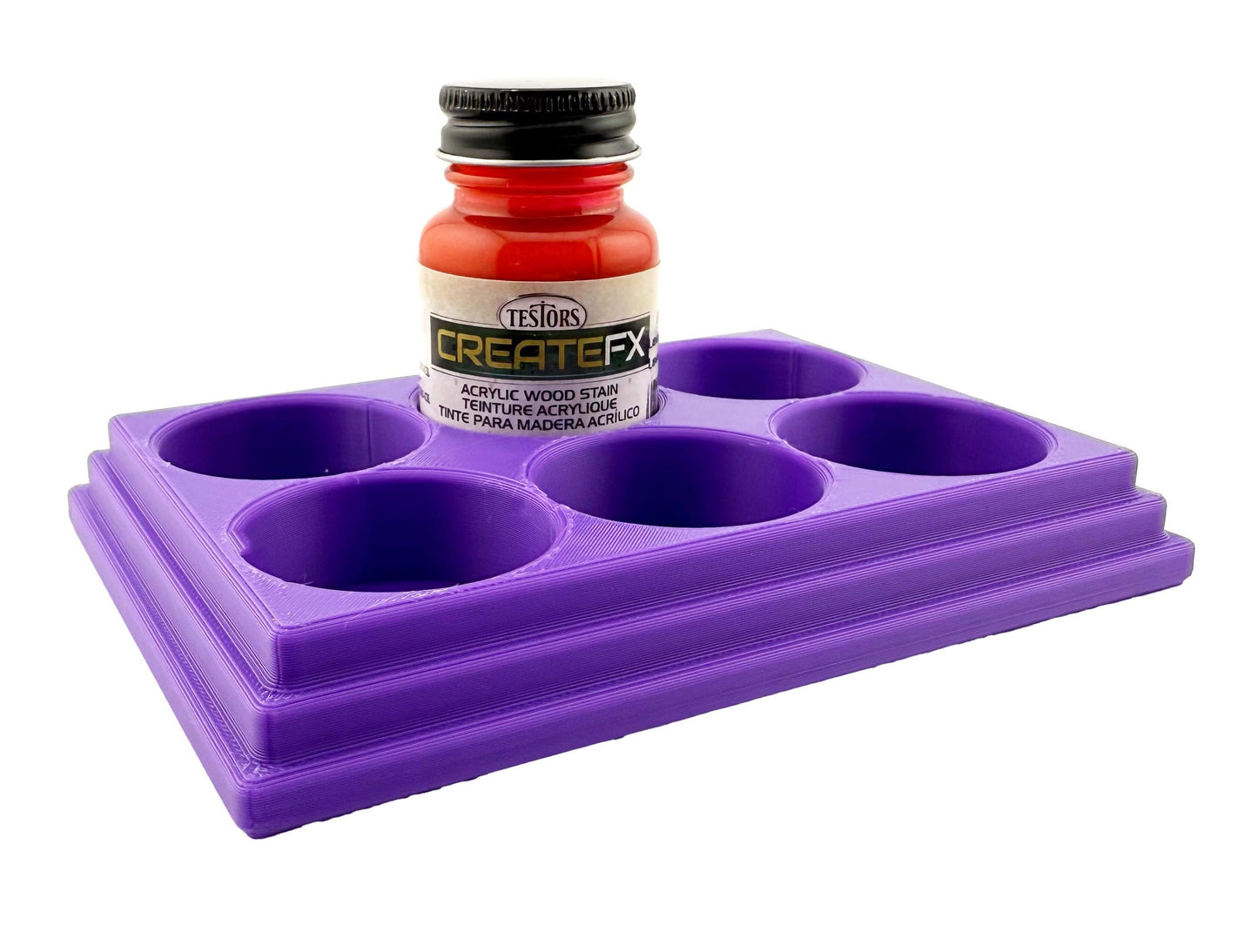 Jeff Did It! - Testors CreateFX 1oz Bottle Holder - Holds 6 CreateFX Bottles - Anti-Slip Rubber Feet - 3D Printed - Made in the USA