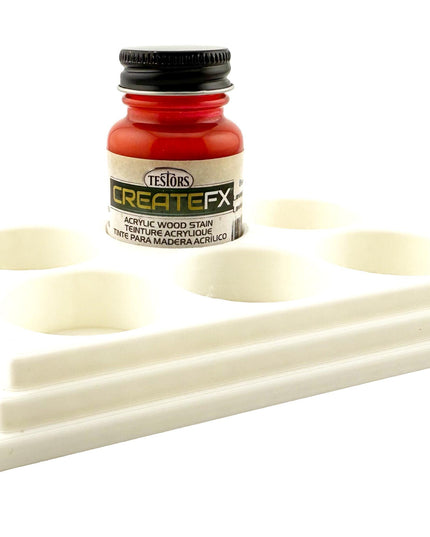 Jeff Did It! - Testors CreateFX 1oz Bottle Holder - Holds 6 CreateFX Bottles - Anti-Slip Rubber Feet - 3D Printed - Made in the USA