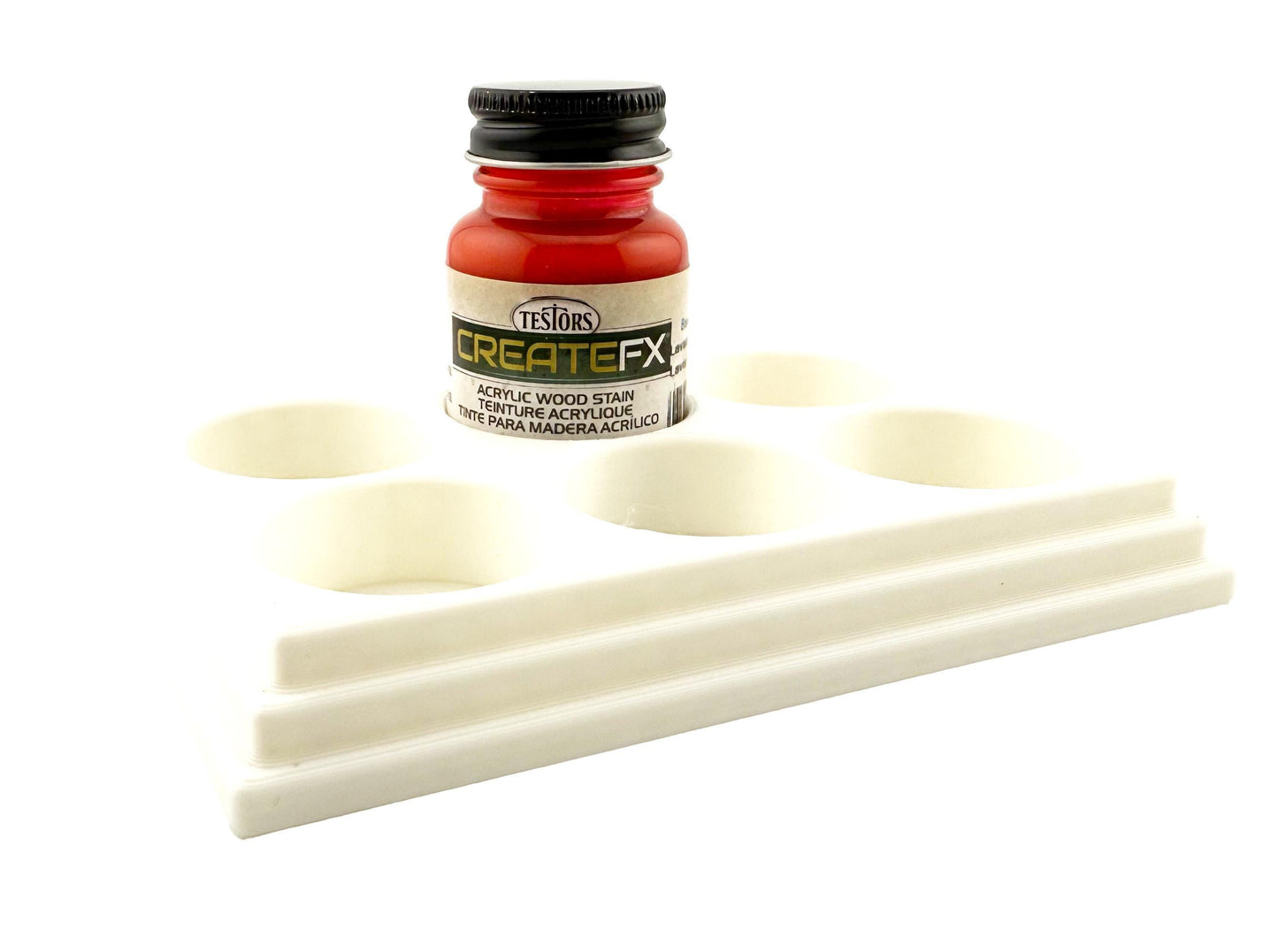 Jeff Did It! - Testors CreateFX 1oz Bottle Holder - Holds 6 CreateFX Bottles - Anti-Slip Rubber Feet - 3D Printed - Made in the USA