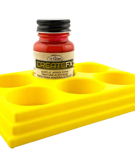 Jeff Did It! - Testors CreateFX 1oz Bottle Holder - Holds 6 CreateFX Bottles - Anti-Slip Rubber Feet - 3D Printed - Made in the USA