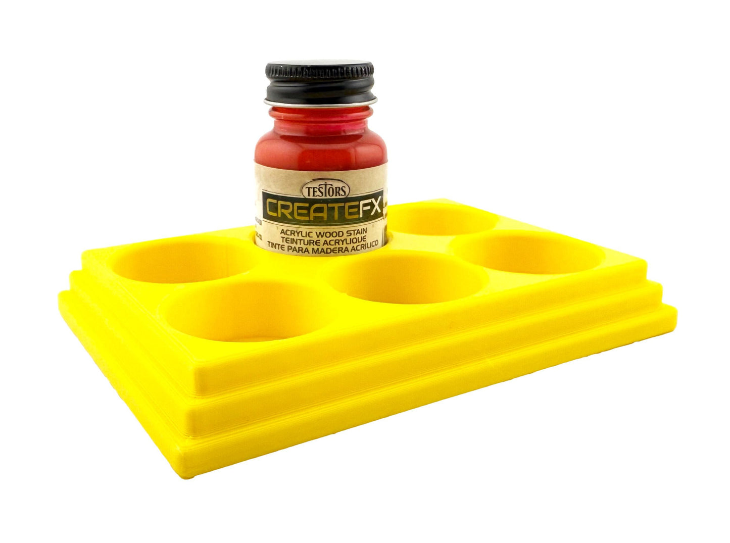 Jeff Did It! - Testors CreateFX 1oz Bottle Holder - Holds 6 CreateFX Bottles - Anti-Slip Rubber Feet - 3D Printed - Made in the USA