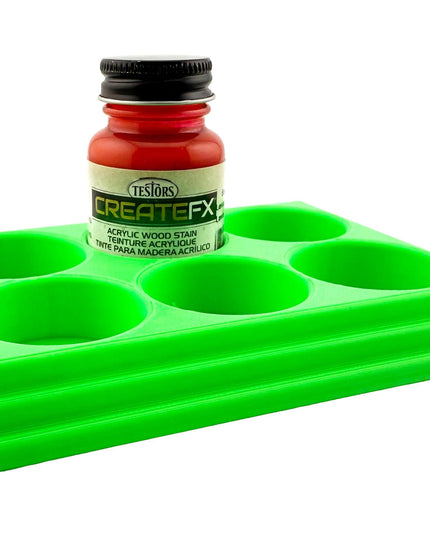 Jeff Did It! - Testors CreateFX 1oz Bottle Holder - Holds 6 CreateFX Bottles - Anti-Slip Rubber Feet - 3D Printed - Made in the USA