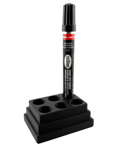 Jeff Did It! - Testors Paint Pen Marker Holder - Holds 6 Paint Pen Markers - Anti-Slip Rubber Feet - 3D Printed - Made in the USA