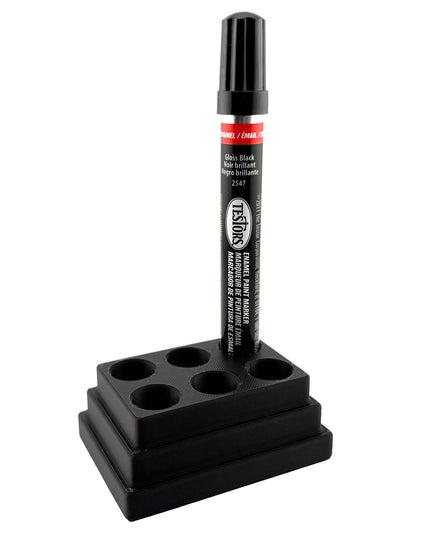 Jeff Did It! - Testors Paint Pen Marker Holder - Holds 6 Paint Pen Markers - Anti-Slip Rubber Feet - 3D Printed - Made in the USA