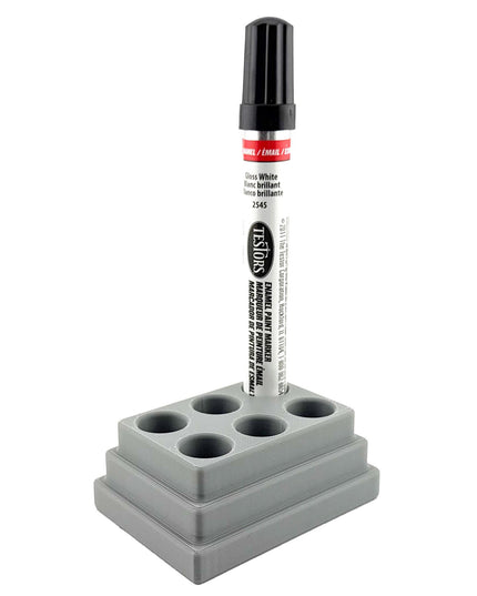 Jeff Did It! - Testors Paint Pen Marker Holder - Holds 6 Paint Pen Markers - Anti-Slip Rubber Feet - 3D Printed - Made in the USA