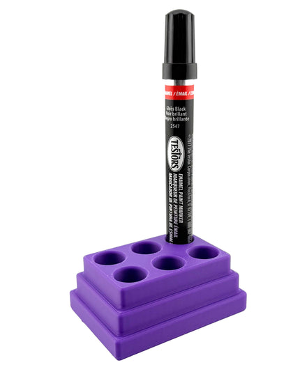 Jeff Did It! - Testors Paint Pen Marker Holder - Holds 6 Paint Pen Markers - Anti-Slip Rubber Feet - 3D Printed - Made in the USA