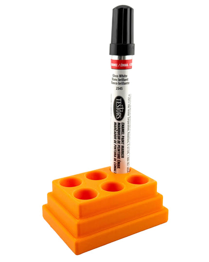 Jeff Did It! - Testors Paint Pen Marker Holder - Holds 6 Paint Pen Markers - Anti-Slip Rubber Feet - 3D Printed - Made in the USA