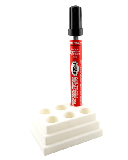 Jeff Did It! - Testors Paint Pen Marker Holder - Holds 6 Paint Pen Markers - Anti-Slip Rubber Feet - 3D Printed - Made in the USA
