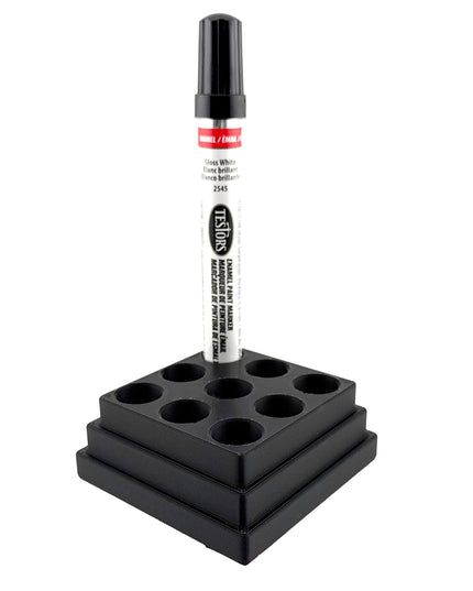 Jeff Did It! - Testors Paint Pen Marker Holder - Holds 9 Paint Pen Markers - Anti-Slip Rubber Feet - 3D Printed - Made in the USA
