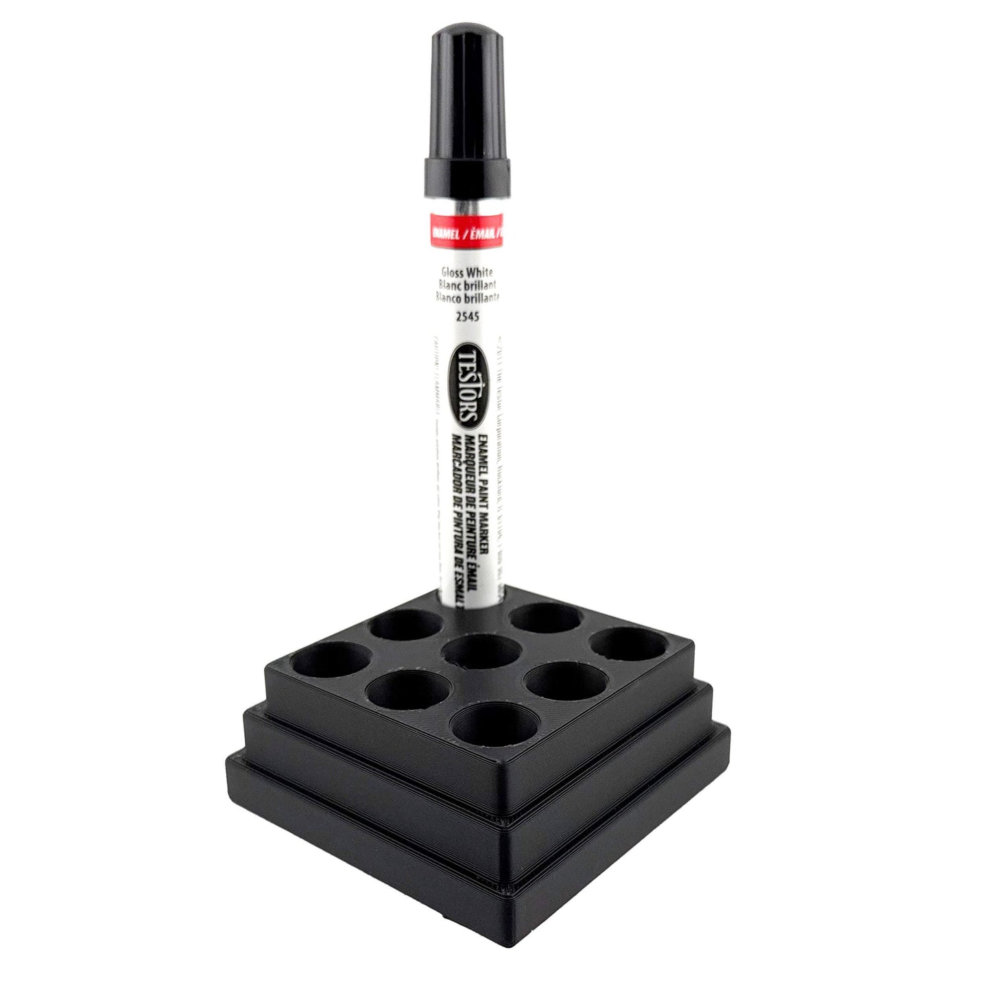 Jeff Did It! - Testors Paint Pen Marker Holder - Holds 9 Paint Pen Markers - Anti-Slip Rubber Feet - 3D Printed - Made in the USA