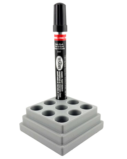 Jeff Did It! - Testors Paint Pen Marker Holder - Holds 9 Paint Pen Markers - Anti-Slip Rubber Feet - 3D Printed - Made in the USA