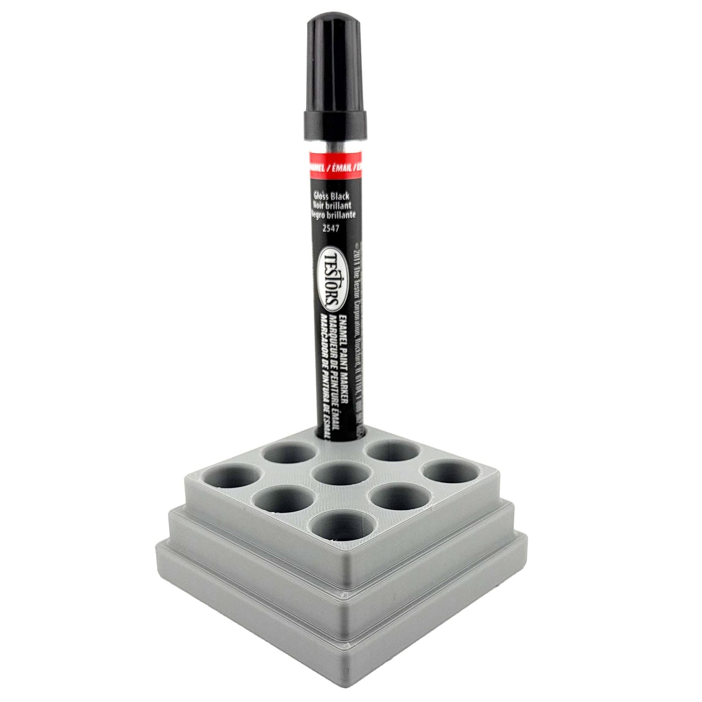 Jeff Did It! - Testors Paint Pen Marker Holder - Holds 9 Paint Pen Markers - Anti-Slip Rubber Feet - 3D Printed - Made in the USA