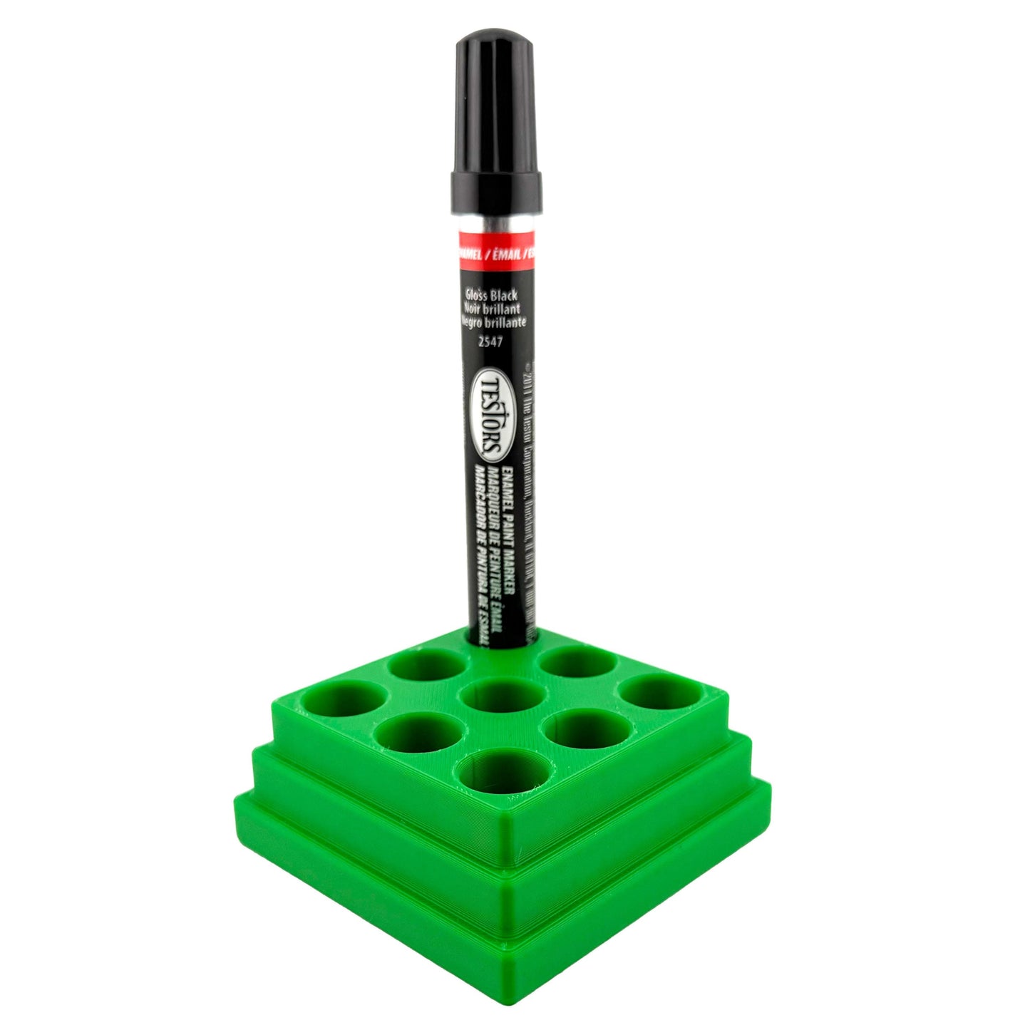 Jeff Did It! - Testors Paint Pen Marker Holder - Holds 9 Paint Pen Markers - Anti-Slip Rubber Feet - 3D Printed - Made in the USA