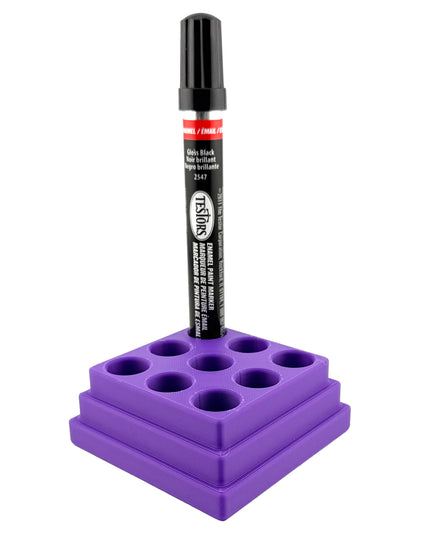 Jeff Did It! - Testors Paint Pen Marker Holder - Holds 9 Paint Pen Markers - Anti-Slip Rubber Feet - 3D Printed - Made in the USA