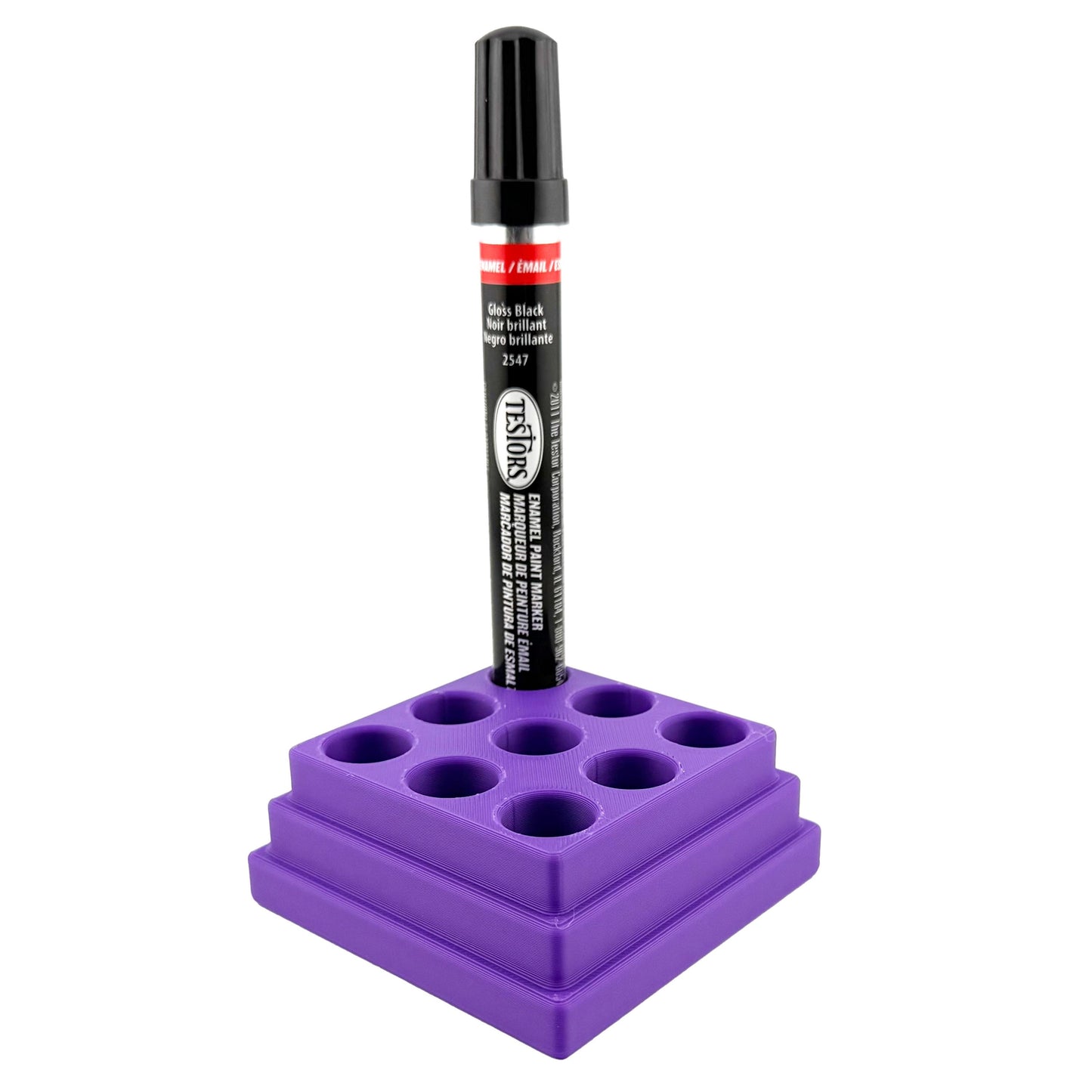 Jeff Did It! - Testors Paint Pen Marker Holder - Holds 9 Paint Pen Markers - Anti-Slip Rubber Feet - 3D Printed - Made in the USA