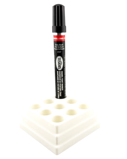 Jeff Did It! - Testors Paint Pen Marker Holder - Holds 9 Paint Pen Markers - Anti-Slip Rubber Feet - 3D Printed - Made in the USA