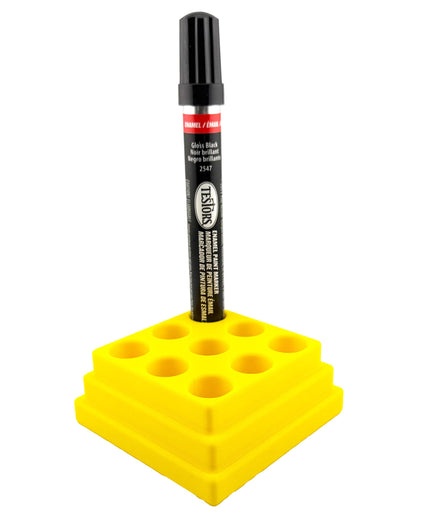 Jeff Did It! - Testors Paint Pen Marker Holder - Holds 9 Paint Pen Markers - Anti-Slip Rubber Feet - 3D Printed - Made in the USA