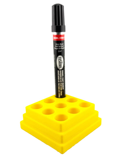Jeff Did It! - Testors Paint Pen Marker Holder - Holds 9 Paint Pen Markers - Anti-Slip Rubber Feet - 3D Printed - Made in the USA