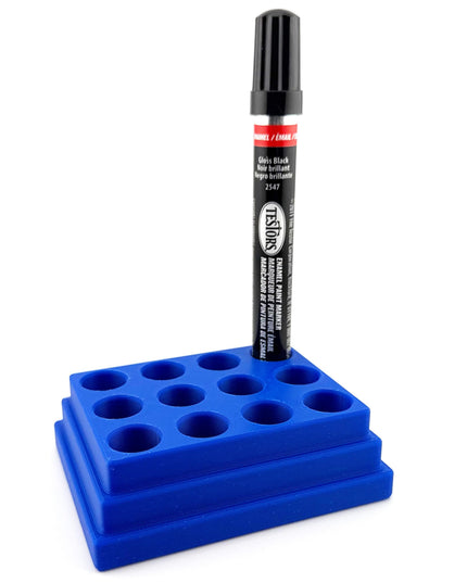 Jeff Did It! - Testors Paint Pen Marker Holder - Holds 12 Paint Pen Markers - Anti-Slip Rubber Feet - 3D Printed - Made in the USA