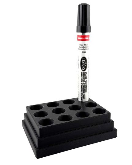 Jeff Did It! - Testors Paint Pen Marker Holder - Holds 12 Paint Pen Markers - Anti-Slip Rubber Feet - 3D Printed - Made in the USA