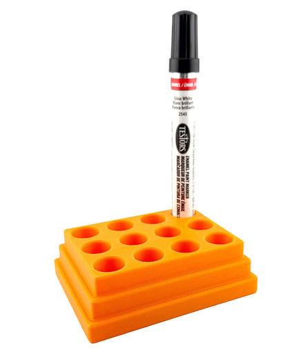 Jeff Did It! - Testors Paint Pen Marker Holder - Holds 12 Paint Pen Markers - Anti-Slip Rubber Feet - 3D Printed - Made in the USA