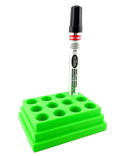 Jeff Did It! - Testors Paint Pen Marker Holder - Holds 12 Paint Pen Markers - Anti-Slip Rubber Feet - 3D Printed - Made in the USA