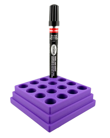 Jeff Did It! - Testors Paint Pen Marker Holder - Holds 16 Paint Pen Markers - Anti-Slip Rubber Feet - 3D Printed - Made in the USA