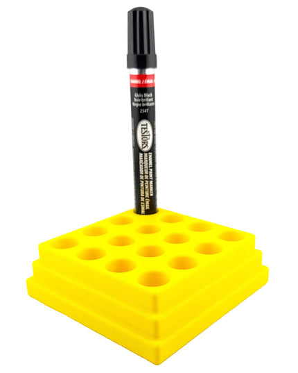 Jeff Did It! - Testors Paint Pen Marker Holder - Holds 16 Paint Pen Markers - Anti-Slip Rubber Feet - 3D Printed - Made in the USA