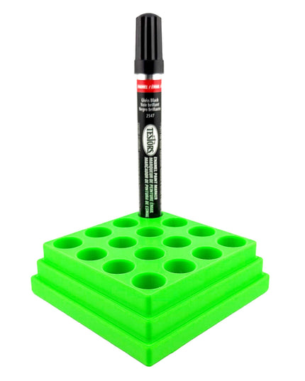 Jeff Did It! - Testors Paint Pen Marker Holder - Holds 16 Paint Pen Markers - Anti-Slip Rubber Feet - 3D Printed - Made in the USA