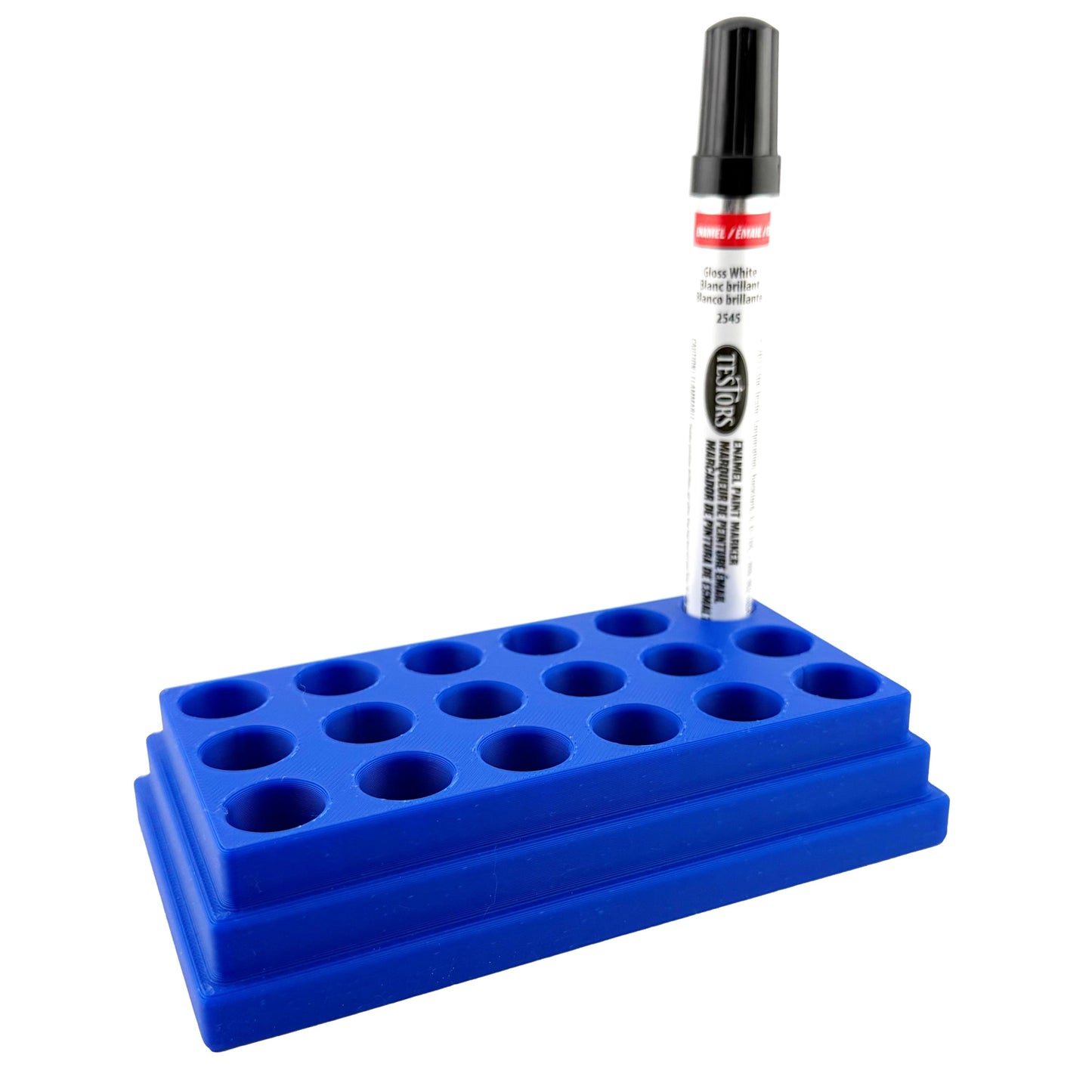Jeff Did It! - Testors Paint Pen Marker Holder - Holds 18 Paint Pen Markers - Anti-Slip Rubber Feet - 3D Printed - Made in the USA
