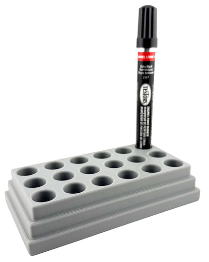 Jeff Did It! - Testors Paint Pen Marker Holder - Holds 18 Paint Pen Markers - Anti-Slip Rubber Feet - 3D Printed - Made in the USA