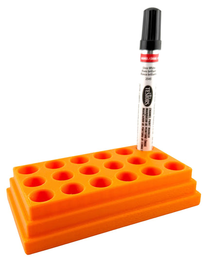 Jeff Did It! - Testors Paint Pen Marker Holder - Holds 18 Paint Pen Markers - Anti-Slip Rubber Feet - 3D Printed - Made in the USA