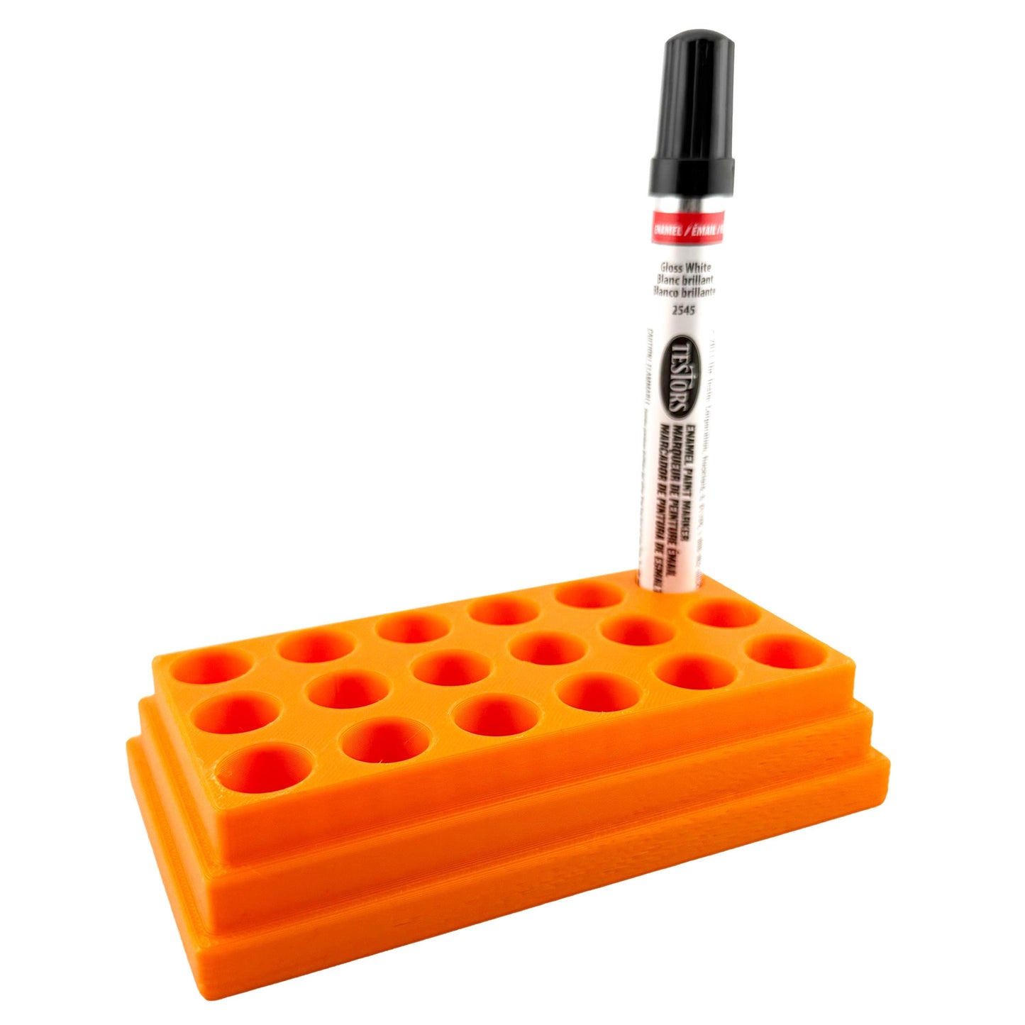 Jeff Did It! - Testors Paint Pen Marker Holder - Holds 18 Paint Pen Markers - Anti-Slip Rubber Feet - 3D Printed - Made in the USA