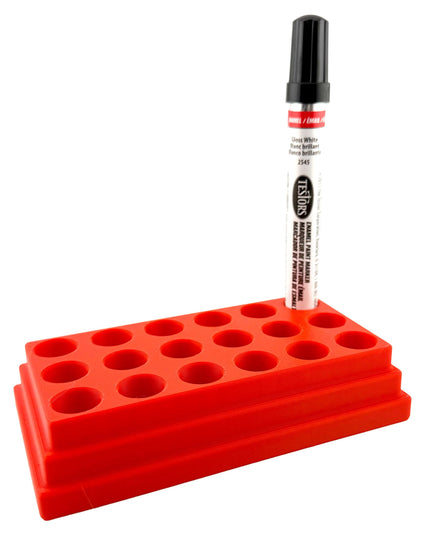Jeff Did It! - Testors Paint Pen Marker Holder - Holds 18 Paint Pen Markers - Anti-Slip Rubber Feet - 3D Printed - Made in the USA