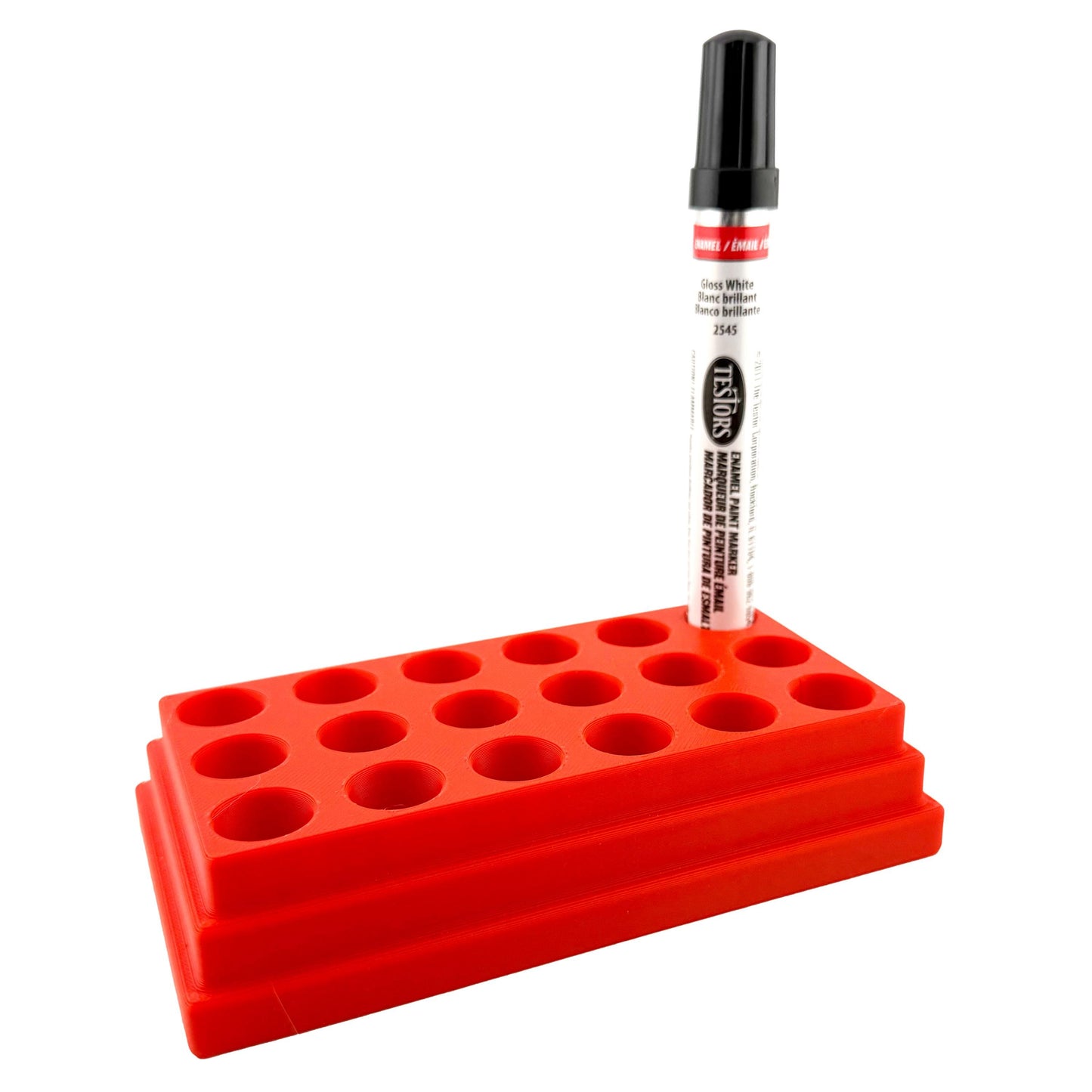 Jeff Did It! - Testors Paint Pen Marker Holder - Holds 18 Paint Pen Markers - Anti-Slip Rubber Feet - 3D Printed - Made in the USA